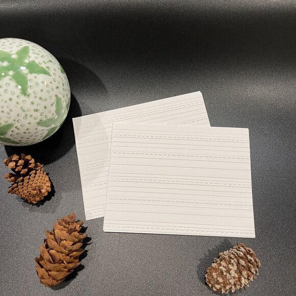 Lace Scallops Embossed Holiday Cards, White Holiday Cards Set, Handmade Elegant - Picture 2 of 5